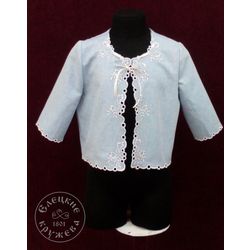Елецкие кружева / Elets lace / Children's jacket, linen, blue