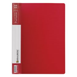 Cartella da 20 inserti BRAUBERG "Contract", rosso, inserti antiriflesso, 0,7 mm, business class
