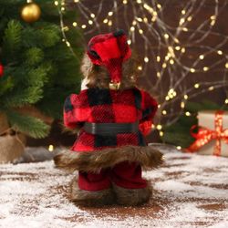 Зимнее волшебство / Doll "Santa Claus, in a red fur suit, with a bag"