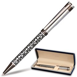 Pen gift ball GALANT "Locarno", chassis in silver, black, chrome, burner Assembly 0.7 mm, blue