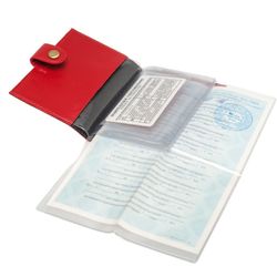 Торжокские золотошвеи / Capa para documentos no carro em couro vermelho "Charm"