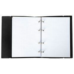 BRAUBERG / Cuaderno sobre anillas A5 (175x220 mm), 120 sh., Funda de plástico, jaula, con goma de fijación, negro / 5 uds.