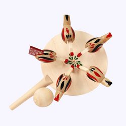 Богородская игрушка / Wooden souvenir "Pecking chickens"