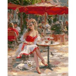 Опт-картина / Tranh theo số 40x50 Quán cà phê mùa hè