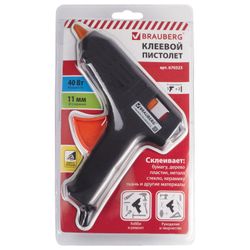 Glue pistol, 40 W, 11 mm rod, BRAUBERG, in blister