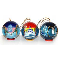 Лаврово / Christmas tree toy Ball slotted Architecture - Souvenir
