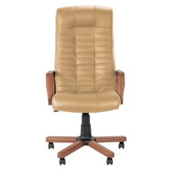 Office chair "Atlant extra", leather, wood, beige