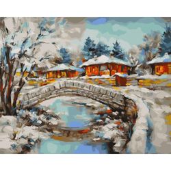 Опт-картина / Cuadro por números 40x50 Invierno en el pueblo