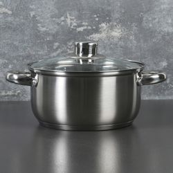 Доляна / Doliana / Casserole "Grette", 2.3 l, d = 18 cm, with glass lid, capsule bottom