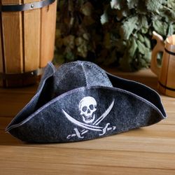 Добропаровъ / Sombrero de baño "Pirate", fieltro, gris