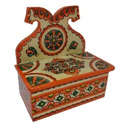 Беломорские узоры / Coffret en bois "Peinture de Permogorsk" 17 cm