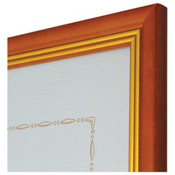 Frame business-class 21x30 cm, wood, 16 mm baguette, maple with gold leaf, glass