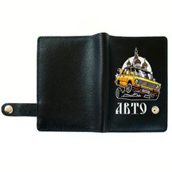 Cover avtodokumentov on the button with pockets "AUTO Russia" black