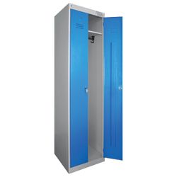 Metal cabinet for clothes "SHREK-22-530", two-section, 1850x530x500 mm, collapsible