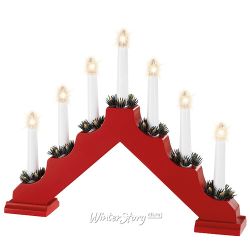 Kaemingk / Slide lamp Christian 40 * 30 cm red, 7 electric candles