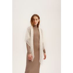 Оренбургский Пуховый Платок / Downy shawl triangular, ecru color