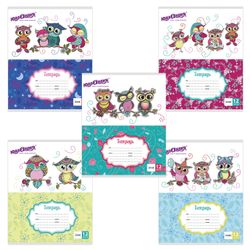 ЮНЛАНДИЯ / Notebook 12 y. line, cardboard cover, "SMART OWLS" / 20 pcs.
