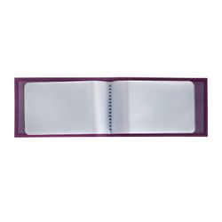 BEFLER / Card holder "Guipure" for 40 cards, genuine leather, embossing, purple