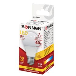 SONNEN / LED lamp 7 (60) W, E27 base, pear-shaped, warm white light, LED A55-7W-2700-E27