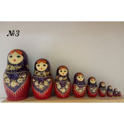 Вятский сувенир / Painted, inlaid nesting doll 9 ave. "Pattern"