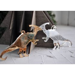 Ленивые Бобры / Lazy Beavers / Mirrored Christmas tree toy "Parasaurolophus"