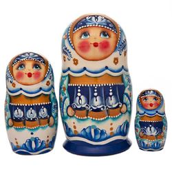 Nesting doll "Costume Gzhel" 3 dolls