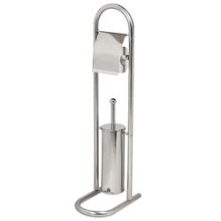 ЛАЙМА / Toilet roll holder and brush floor, stainless steel, mirrored