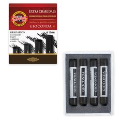 Coal extruded KOH-I-NOOR "Gioconda", set of 4 PCs., rectangular, 4 grades of hardness