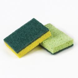 ЛАЙМА / Household sponges SET 2 pcs., Cellulose (spongy) with abrasive, 2x9.5x6.5 cm
