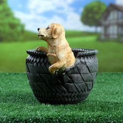 Хорошие сувениры / Figured pots "Puppy on a basket" 17x19 cm