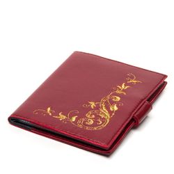 Торжокские золотошвеи / Capa para documentos no carro em couro vermelho "Charm"