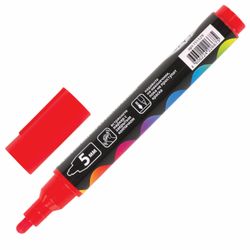 Marker chalk BRAUBERG "POP-ART", dry-erase, for smooth surfaces, 5 mm, RED
