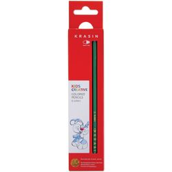 Crayons KRASIN "Cheerful rabbit", 6 Col., sharpened, 177 mm