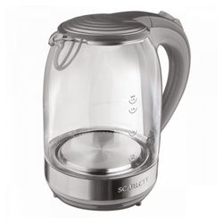 KETTLE SCARLETT SC-EK27G64, 1.7 litres, 2200 w, closed heating element, glass, grey