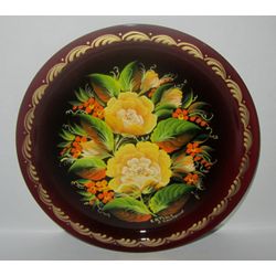 Сувениры из Н.Тагила / Souvenirs from N. Tagil / Tray "Round. Peonies", 17cm