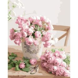 Опт-картина / Pintura por números 40x50 Buquê rosa