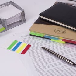 Bookmarks highlighters sheets of adhesive plastic BRAUBERG, 38х51 mm, 4 colors x 6 sheets