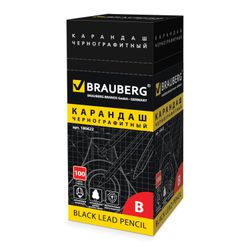 ब्लैक लेड पेंसिल BRAUBERG, 1 pc।, "टच लाइन", B, बिना इलास्टिक बैंड, ब्लैक बॉडी, शार्प