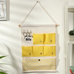 Доляна / Doliana / Organizer with hanging pockets "Time", 6 compartments, 49 × 35 cm, yellow color