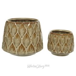 Kaemingk / Set of ceramic planters Calao 10-16 cm, 2 pieces