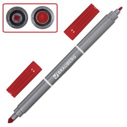 BRAUBERG markers, 10 colors, double-sided, 2 writing node 2 and 5 mm, ventilated cap, carton packaging