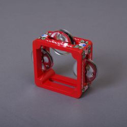Мастерская Сереброва / Tambourine from solid birch, D 10 cm. With painting