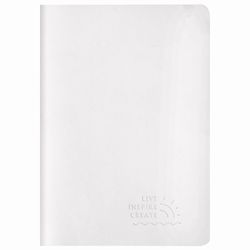BRAUBERG / Notebook 48 y. point to point cover leatherette SoftTouch, stitching, A5 (147х210mm), WHITE, RAINBOW / 10 pcs.