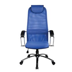BK-8CH office chair, mesh fabric, chrome, blue