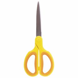 Scissors BRAUBERG "Extra" 155 mm, classic shape, ribbed rubber inserts, orange-yellow