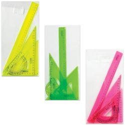 Set drawing STAMM great (ruler 30cm, 2 PCs triangle, protractor), assorted, tinted