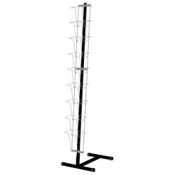 Stand for outdoor advertising material (165х42,5x40 cm), 9 trays A4, mesh, К010, black/chrome