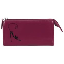 Purse women's BEFLER "Elegant cat", 190х105 mm, genuine leather, zipper, embossed, purple