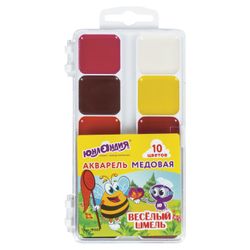 Paint watercolor ONLANDIA "JOLLY BEE" honey, 10 colors, CLASSIC, plastic