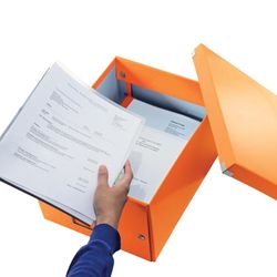 LEITZ archive box "Click & Store" M 200х280х370 mm, laminated cardboard, folding, orange